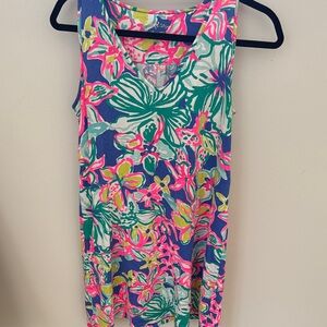 Lilly Pulitzer Pink and Green Floral Tank Top